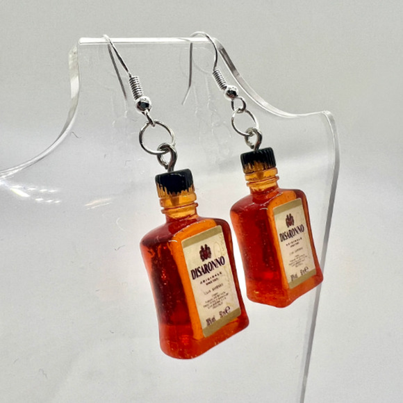 Disaronno Earrings - Alcohol Earrings - New Years Eve Party Earrings - Picture 2 of 9